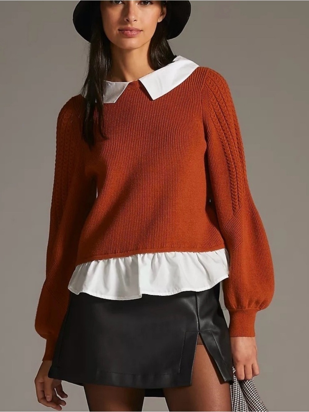 Maeve by Anthropologie Peter Pan Collar Twofer Sweater